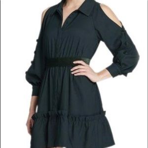 Eliza J - Green Cold Shoulder Dress